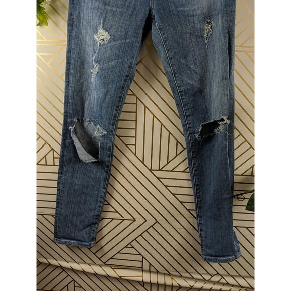 AG Adriano Goldschmied Pants Blue The Stevie Ankle Slim Straight Women's 25 READ - Picture 6 of 9